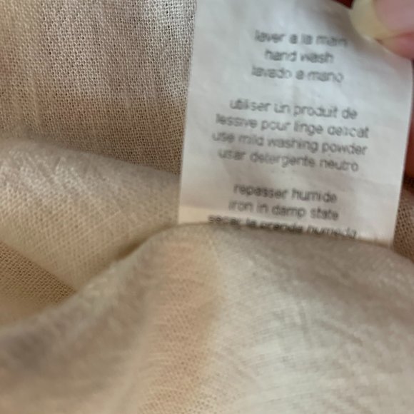 2 piece sleeveless skirt set white linen sz small - Picture 7 of 13